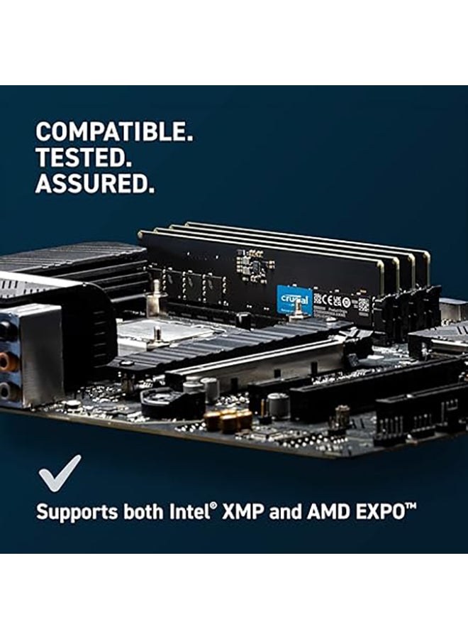 crucial - 16GB UDIMM DDR5-5600 Desktop Memory PC5-44800, CL46, 1.1V, Unbuffered, High-Speed, Energy-Efficient, Optimized for Gaming & Multitasking, Single Module | CT16G56C46U5 Black - Image 1