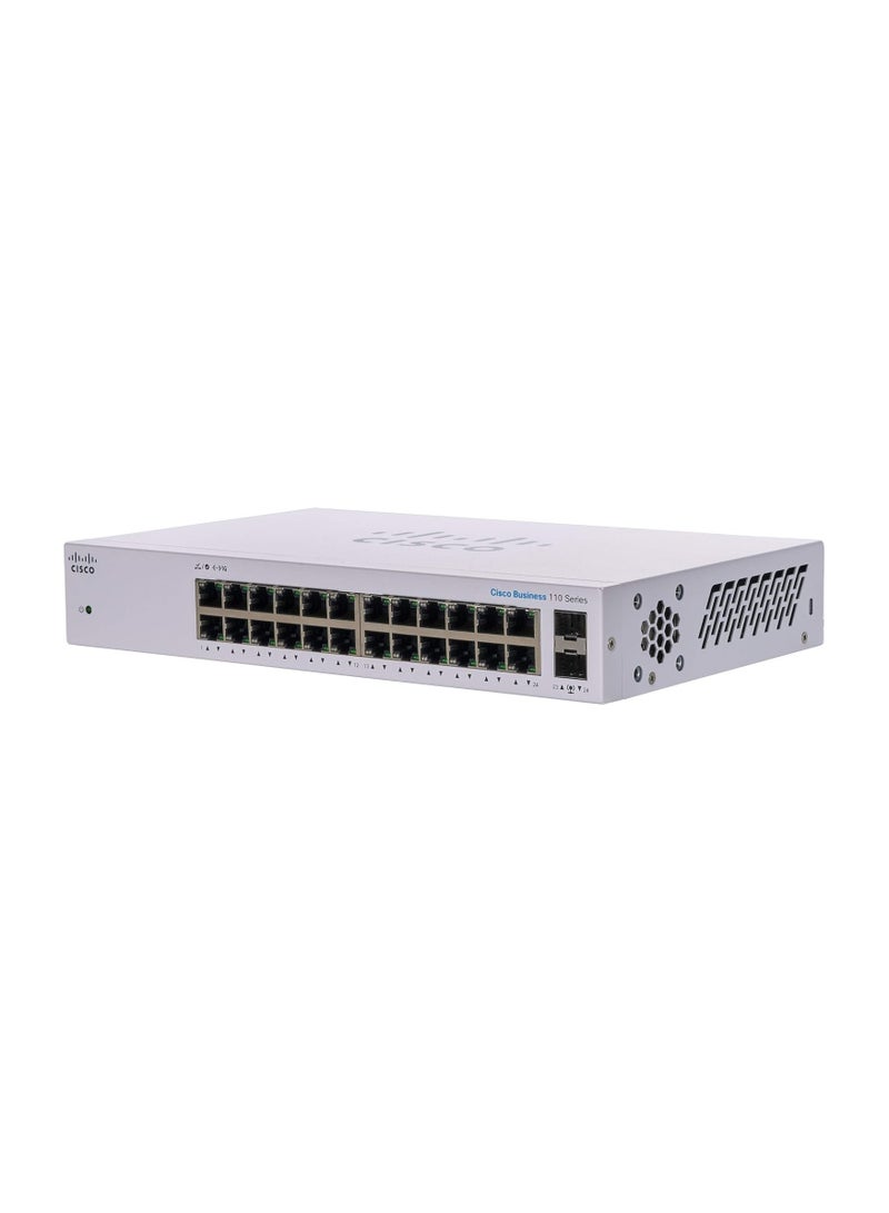 CISCO Business Unmanaged Switch | 24 Port GE | 2x1G SFP Shared | Limited Lifetime Protection ,CBS110-24T-UK White  - Image 1