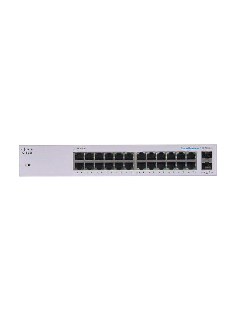 CISCO Business Unmanaged Switch | 24 Port GE | 2x1G SFP Shared | Limited Lifetime Protection ,CBS110-24T-UK White  - Image 2