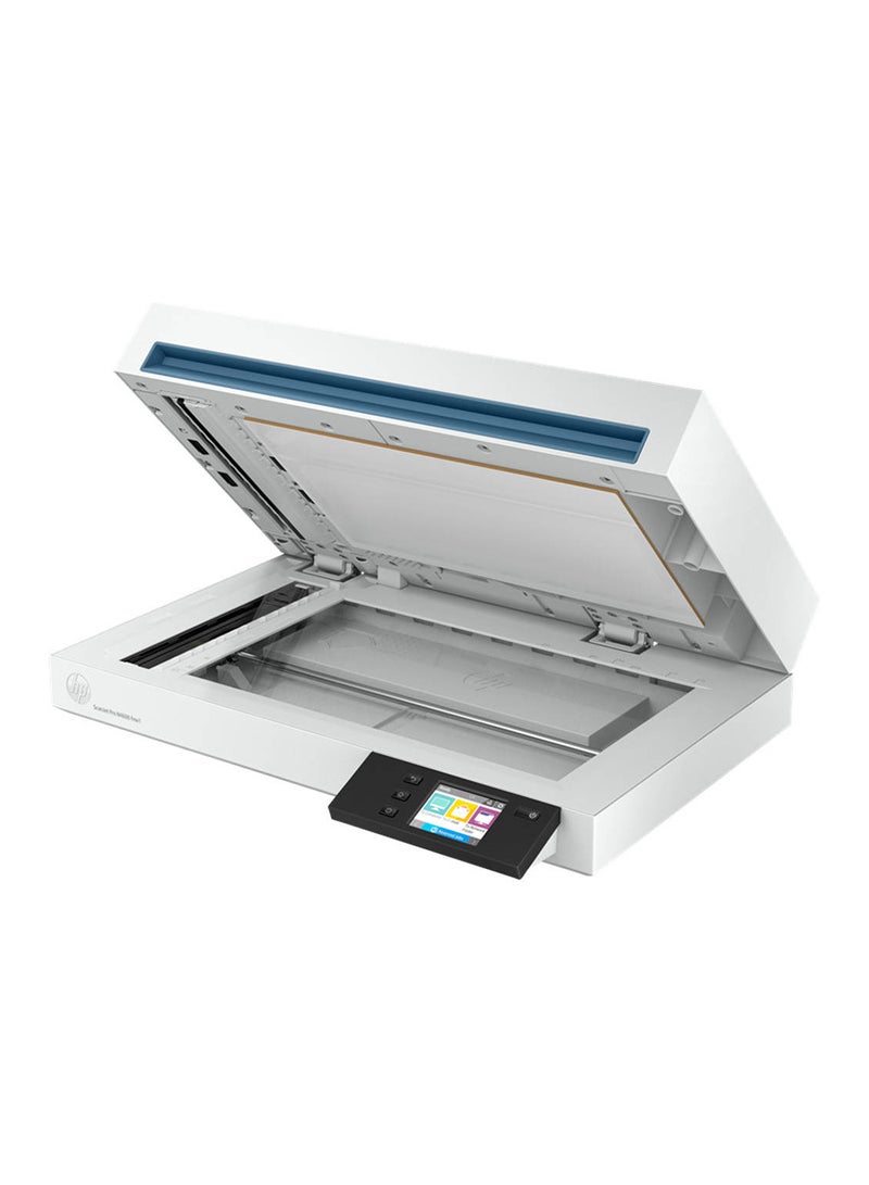 HP - ScanJet Pro N4600 FNW1 Flatbed Scanner, 600 dpi Scan Resolution, 100 Sheets Document Feeder Capacity, 6000 Pages Duty Cycle, Wi-Fi / USB / Ethernet Connectivity, 20G07A White - Image 1