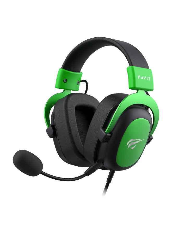havit Headphones, Adjustable Headphones with Noise-Canceling Microphone, High-Fidelity Stereo Sound, 53mm Driver Unit, Wired 3.5mm Jack  - Image 1