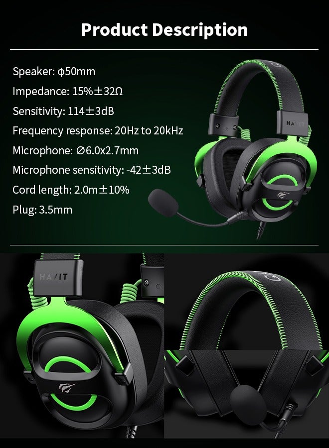 havit - Gaming Headphones, Wired Headset, Soft and Breathable Protein Leather Earmuffs, Noise-Canceling Microphone, 3.5mm Audio Cable Plug and Play - Image 1