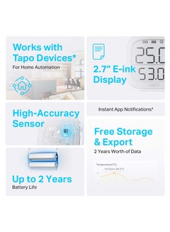 TP-LINK Tapo T315 Smart Temperature And Humidity Monitor White  - Image 3