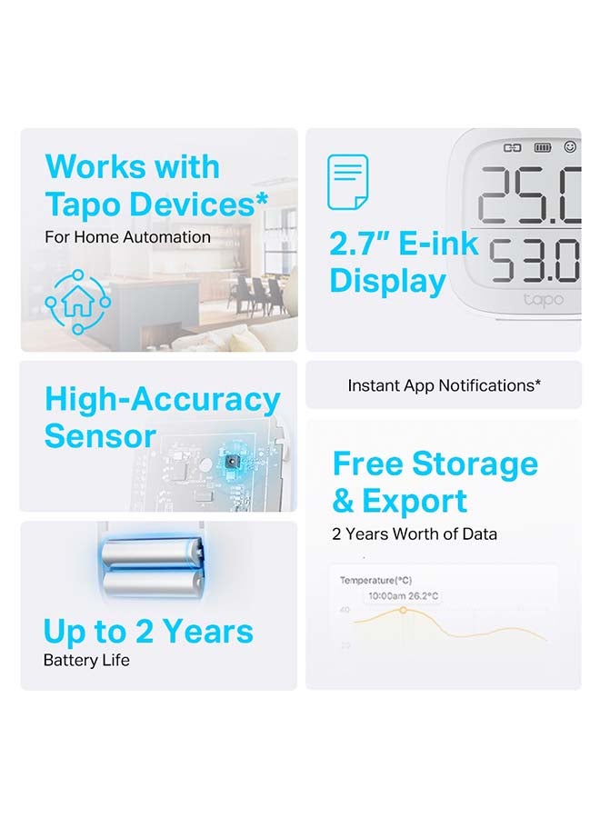 TP-LINK - Tapo T315 Smart Temperature And Humidity Monitor White - Image 1