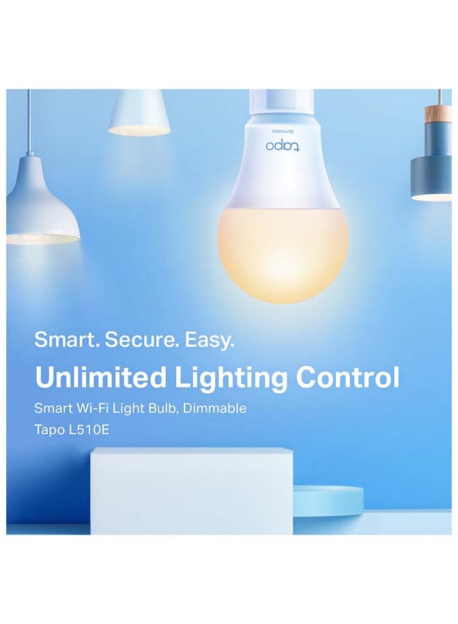 TP-LINK - Tapo L510E, Smart Wi-Fi Light Bulb, Dimmable White - Image 1