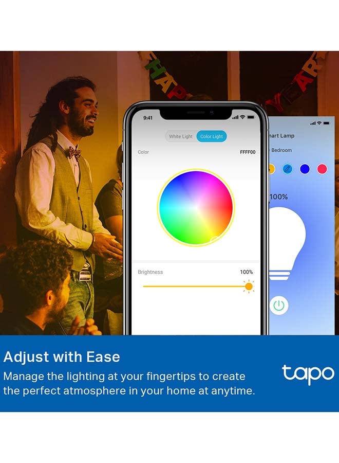 TP-LINK - Tapo L530E(2-Pack)  Smart Wi-Fi Light Bulb, Multicolour Multicolour - Image 1