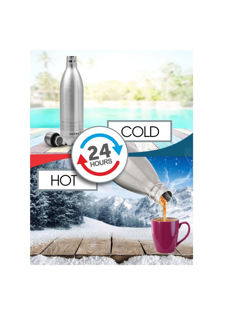Milton Milton Thermosteel Duo DLX 750, Double Walled Vacuum Insulated Flask 700 ml | 24 oz | 24 Hours Hot and Cold Water Bottle, 18/8 Stainless Steel, BPA Free, Food Grade, Leak-Proof | Silver Silver  - Image 3