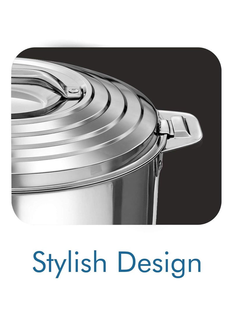 Milton - Milton Galaxia 1500 Insulated Stainless Steel Casserole, 2090 ml | 50 oz| 1.58 qt. Thermal Serving Bowl, Keeps Food Hot & Cold for Long Hours, Elegant Hot Pot Food Warmer Cooler, Silver Silver Large - Image 1