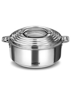 Milton Galaxia 1500 Insulated Stainless Steel Casserole, 2090 ml | 50 oz| 1.58 qt. Thermal Serving Bowl, Keeps Food Hot & Cold for Long Hours, Elegant Hot Pot Food Warmer Cooler, Silver Silver Large