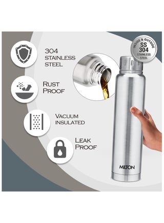 Milton Thermosteel Elfin 750, Vacuum Insulated Flask, 750 ml | 25 oz | 24 Hours Hot & Cold Water Bottle 18/8 Stainless Steel, Durable Body, BPA Free, Leak-Proof Simple Screw Lid | Silver Silver - view 3