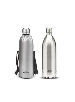 Milton Milton Thermosteel Duo DLX 1500, Double Walled Vacuum Insulated 1500 ml | 51 oz | 1.5 Ltr | 24 Hours Hot and Cold Bottle with Cover, 18/8 Stainless Steel, BPA Free, Food Grade, Leak-Proof | Silver Silver  - Image 1
