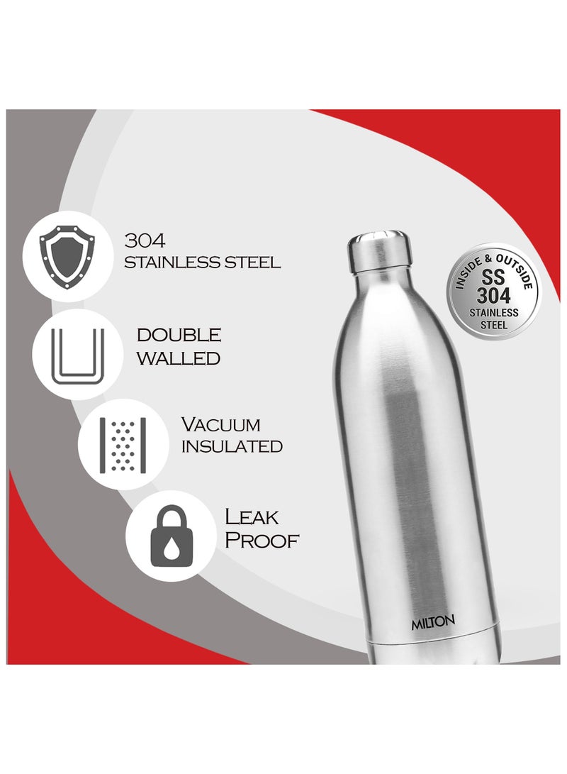Milton Milton Thermosteel Duo DLX 1500, Double Walled Vacuum Insulated 1500 ml | 51 oz | 1.5 Ltr | 24 Hours Hot and Cold Bottle with Cover, 18/8 Stainless Steel, BPA Free, Food Grade, Leak-Proof | Silver Silver  - Image 4