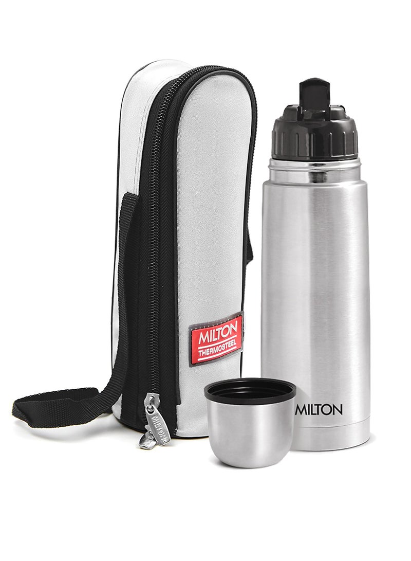 350ml Thermosteel Flask with Jacket, Keeps Drinks Hot and Cold for 24 Hours, 18/8 Stainless Steel, Double-Walled Vacuum Insulated Water Bottle with Inner Copper Coating - Flip Lid Silver - pnsku/N70095989V/45/_/1722154011/f9f22ec4-e53b-4e22-8ce7-3e7d1852d318