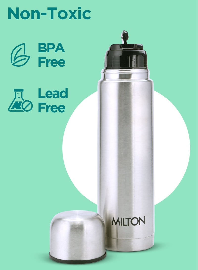 350ml Thermosteel Flask with Jacket, Keeps Drinks Hot and Cold for 24 Hours, 18/8 Stainless Steel, Double-Walled Vacuum Insulated Water Bottle with Inner Copper Coating - Flip Lid Silver - pnsku/N70095989V/45/_/1736841726/212520f1-3698-4c04-9b83-ccd6551b412a