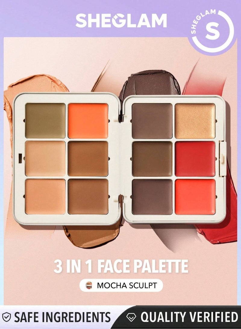 SHEGLAM All About That Face Multifunctional Face Palette - Mocha Sculpt Mocha - Image 1