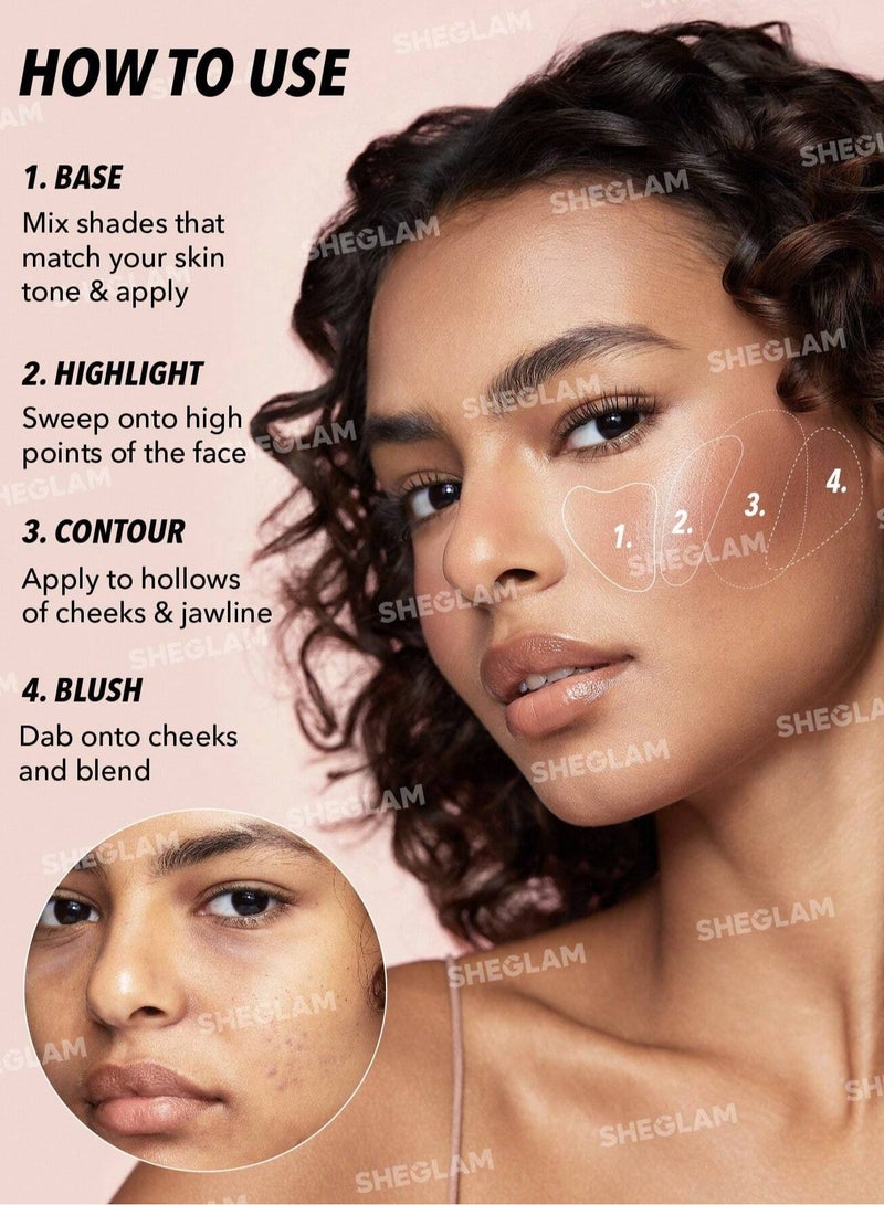 SHEGLAM All About That Face Multifunctional Face Palette - Mocha Sculpt Mocha - Image 4