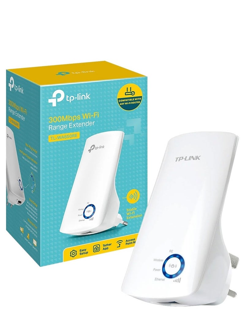 TP-LINK - Universal Wireless 300MbpsTL-WA850RE Wi-Fi Range Expand Extender Booster Frequency Signal Indicator Designed To Conveniently Home & Business White - Image 1