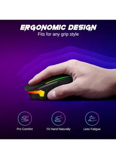 REDRAGON M914 NIX RGB Tri-Mode 2.4G/USB-C/Bluetooth Rechargeable Gaming Mouse – 10,000 DPI  - Image 3