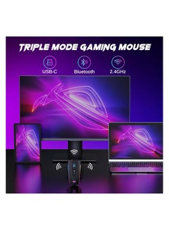 REDRAGON M914 NIX RGB Tri-Mode 2.4G/USB-C/Bluetooth Rechargeable Gaming Mouse – 10,000 DPI  - Image 5