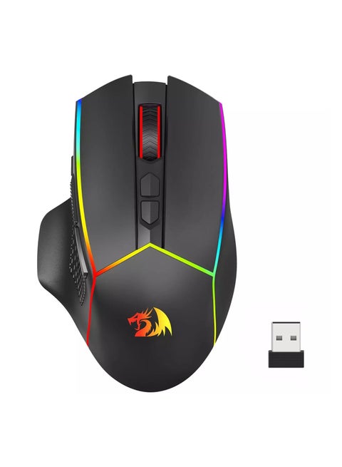 M814 AXE PRO RGB Tri-Mode 2.4G/USB-C/Bluetooth Rechargeable Gaming Mouse – 8,000 DPI (Black)