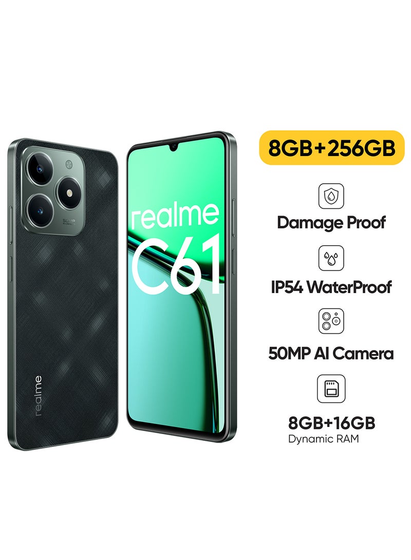 realme - C61 Dual SIM Dark Green 8GB RAM 256GB 4G - Middle East Version - Image 1