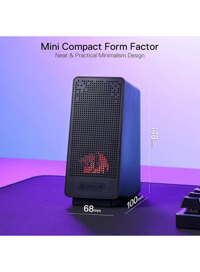 REDRAGON GS513 RANCH Desktop Speaker 2.0 Channel Stereo – USB Powered + 3.5mm Cable - Image 3