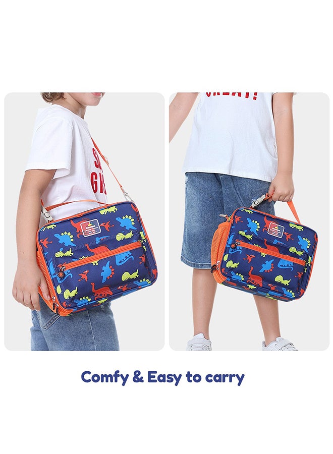 Lunch Bag With Shoulder Strap - Dino Blue - pnsku/N70096146V/45/_/1722245523/7702cc0f-534c-4ef0-8030-42807b0c55b6