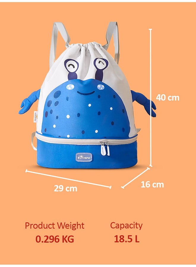 Sunveno Sling 3D School/Swimming Bag With Shoe Compartment - Blue  - Image 4