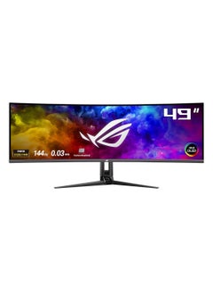 49 inch ROG Swift OLED PG49WCD gaming monitor (5120x1440) curved QD-OLED panel, 144 Hz, 0.03 ms, G-SYNC® compatible, custom heatsink, uniform brightness, ROG Smart KVM, 90 W Type-C, ASUS DisplayWidget Center Black