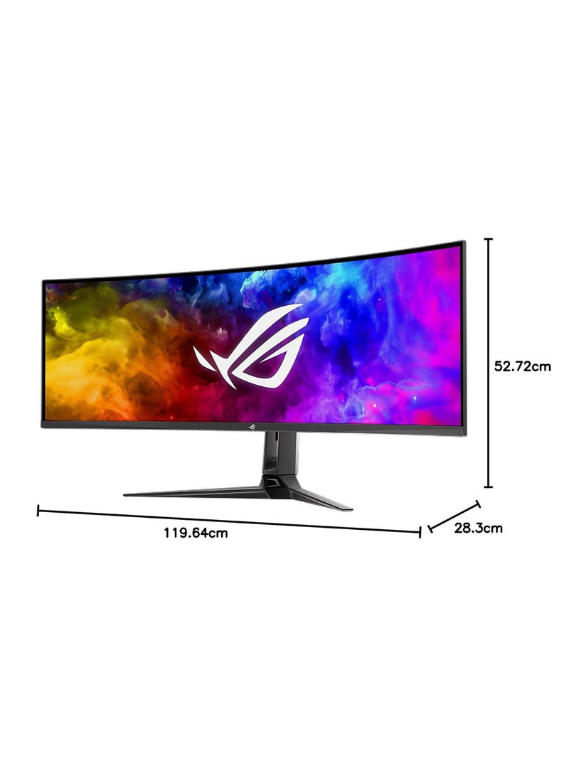 ASUS - 49 inch ROG Swift OLED PG49WCD gaming monitor (5120x1440) curved QD-OLED panel, 144 Hz, 0.03 ms, G-SYNC® compatible, custom heatsink, uniform brightness, ROG Smart KVM, 90 W Type-C, ASUS DisplayWidget Center Black - Image 1