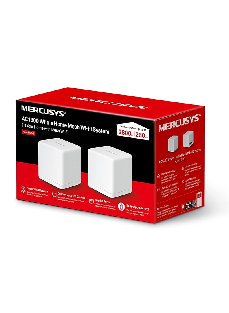 MERCUSYS Halo H30G AC1300 Whole Home Mesh Wi-Fi System WHITE - Image 5