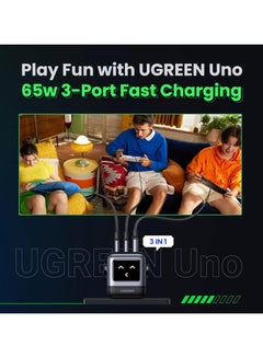 Ugreen UGREEN Nexode RG 65W 3-Port GaN Fast Charger EU Gray BLACK  - Image 2