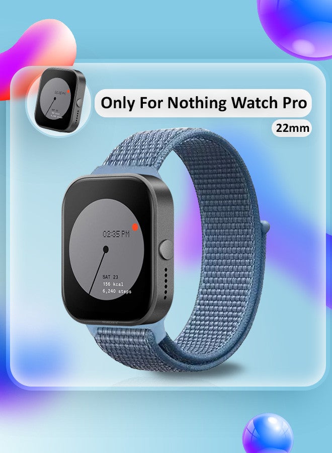 MARGOUN - (Nothing Watch Pro 22mm) Nylon Strap,Quick Release Bands for Women Men Sport Wristband Strap Blue - Image 1
