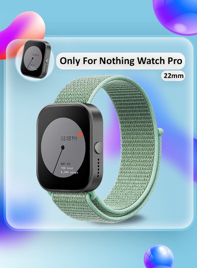 MARGOUN - (Nothing Watch Pro 22mm) Nylon Strap,Quick Release Bands for Women Men Sport Wristband Strap Aquamarine - Image 1