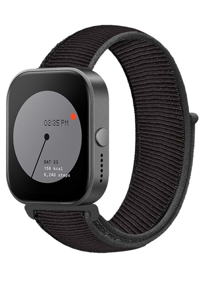 MARGOUN (Nothing Watch Pro 22mm) Nylon Strap,Quick Release Bands for Women Men Sport Wristband Strap Black/Grey - Image 1