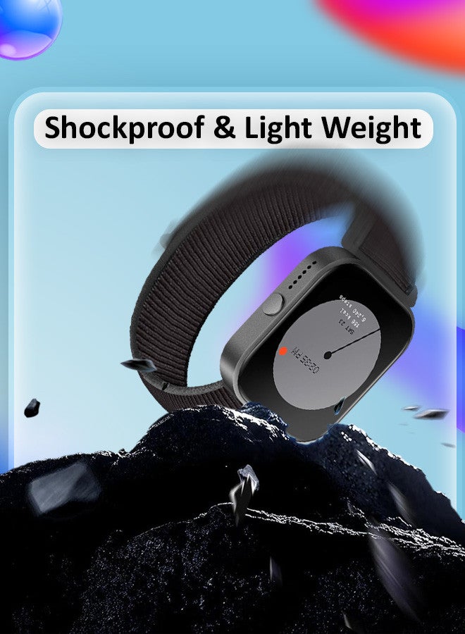 MARGOUN (Nothing Watch Pro 22mm) Nylon Strap,Quick Release Bands for Women Men Sport Wristband Strap Black/Grey - Image 3