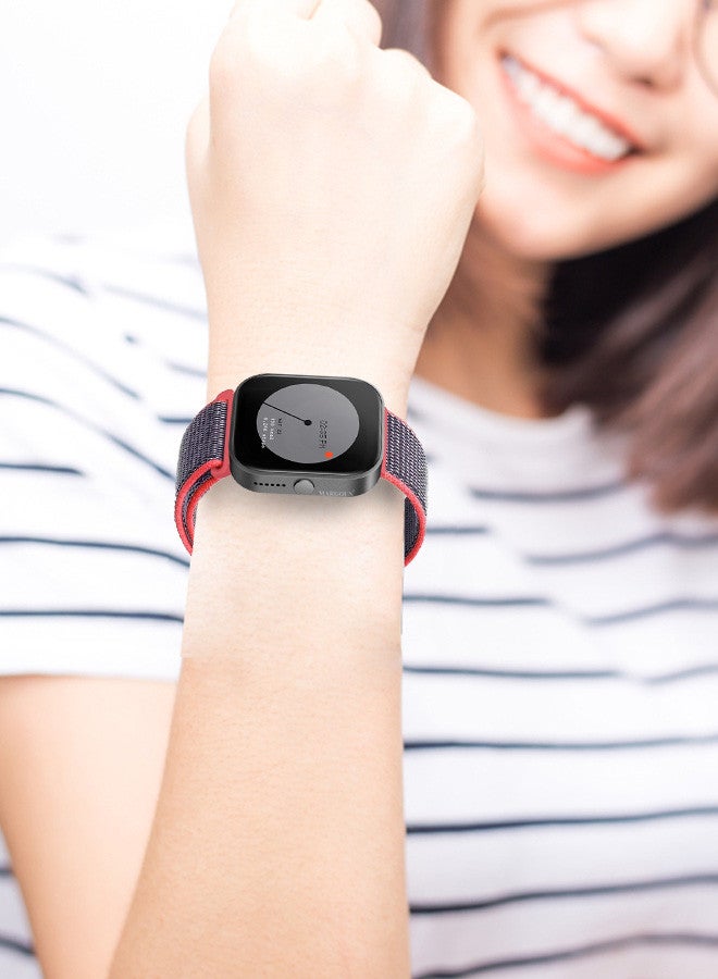 MARGOUN (Nothing Watch Pro 22mm) Nylon Strap,Quick Release Bands for Women Men Sport Wristband Strap Dark Purple/Orange - Image 4