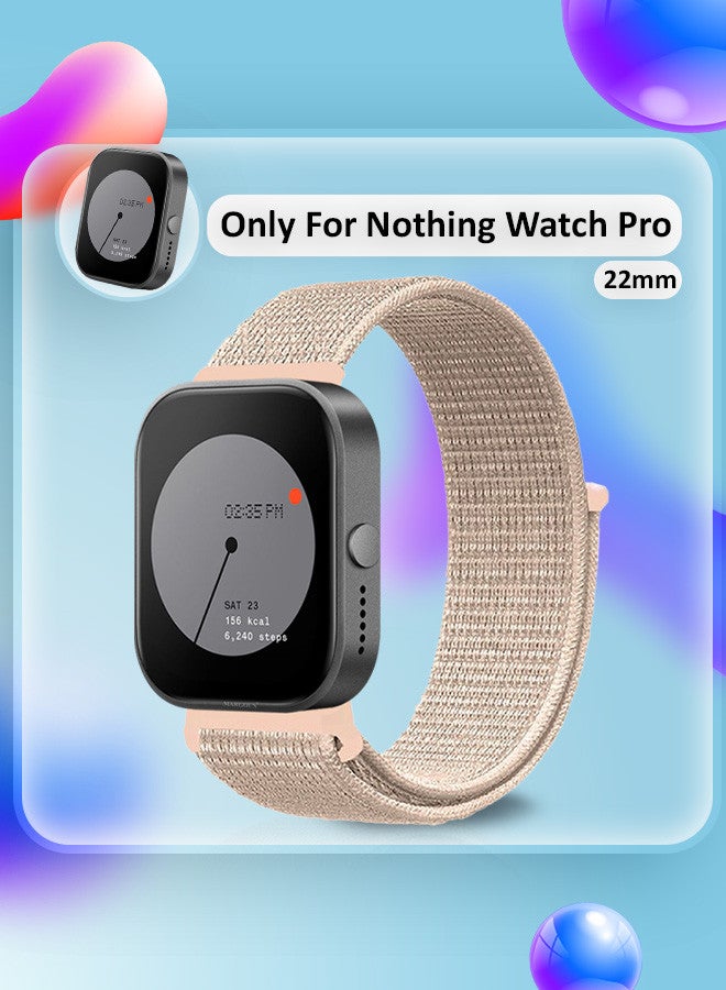 MARGOUN (Nothing Watch Pro 22mm) Nylon Strap,Quick Release Bands for Women Men Sport Wristband Strap Rose Gold - Image 2