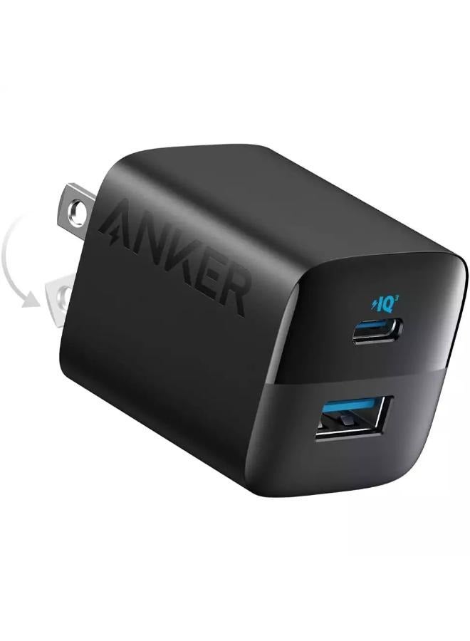 323 Charger 33W, 2 Port USB C, USB A Compact Charger with Foldable Plug Black - pnsku/N70096260V/45/_/1722314016/f7a15a3b-c183-4b10-a5ea-9f7b9d8ea89e