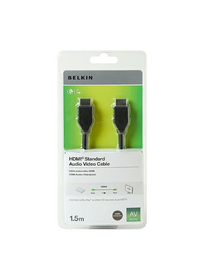belkin 3D Compatible 120Hz Refresh Rate HDMI to HDMI Digital Audio Video Cable Black 1.5 m BKN-F3Y017BT1.5MBLK Black - Image 1