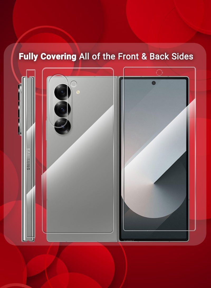 (for Samsung Galaxy Z Fold 6 ) 2 Pack Screen Protector Transparent PET Soft Protective High Sensitivity Clear HD Screen Protector Clear