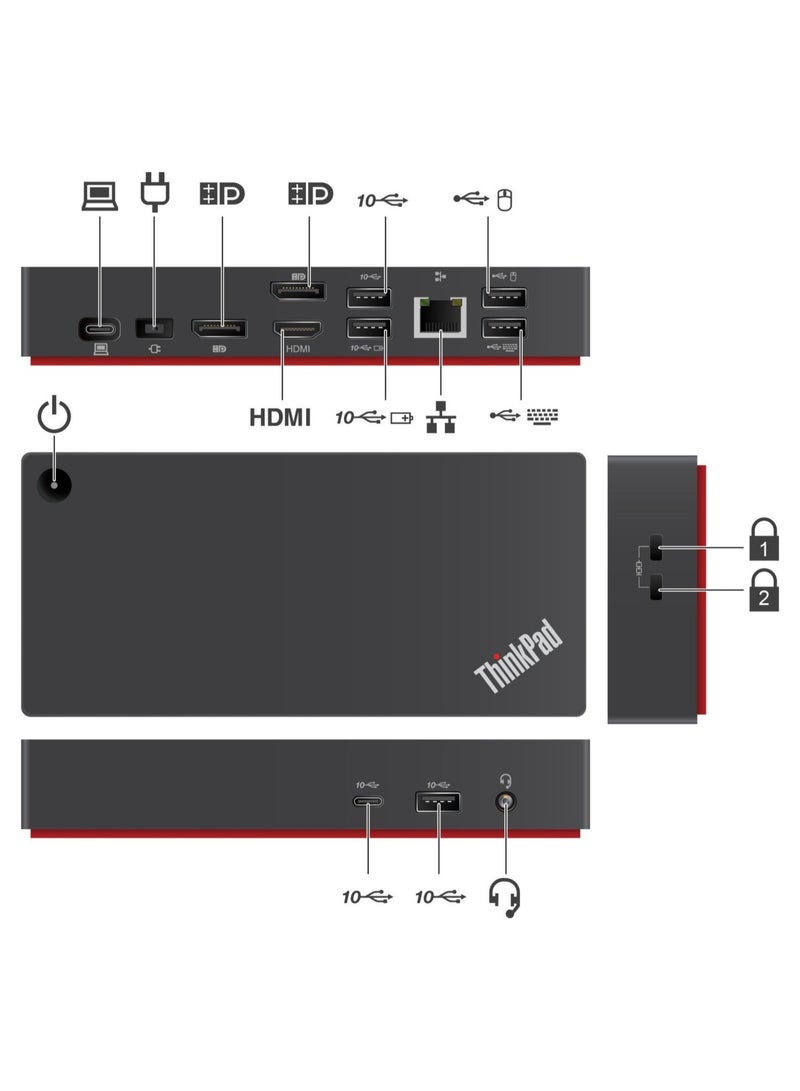 ThinkPad Universal USB-C Dock v2 - 40B70090UK Black