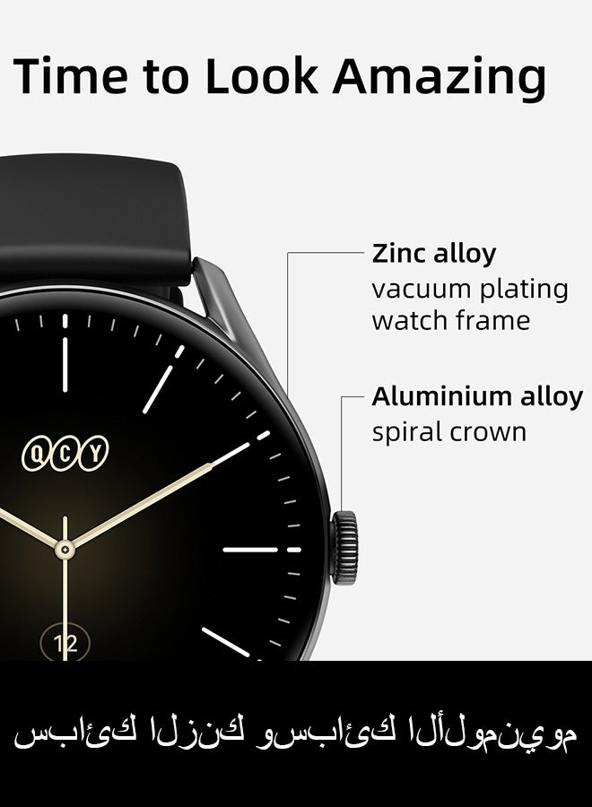 QCY GT Smart Watch With Bluetooth Calls 1.43-inch 60Hz AMOLED HD Display IPX8 Waterproof Health/SpO2/Sleep/Menstruation monitoring 100+Workouts Long Battery Life Silver  - Image 4
