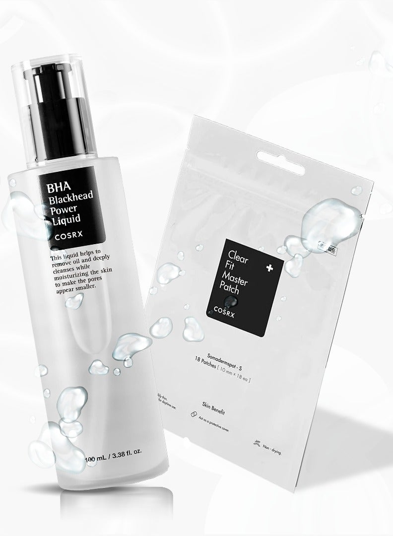 Clear Fit Master Patch (18 Patches) + Cosrx BHA Blackhead Power Liquid 100ml - Image 1