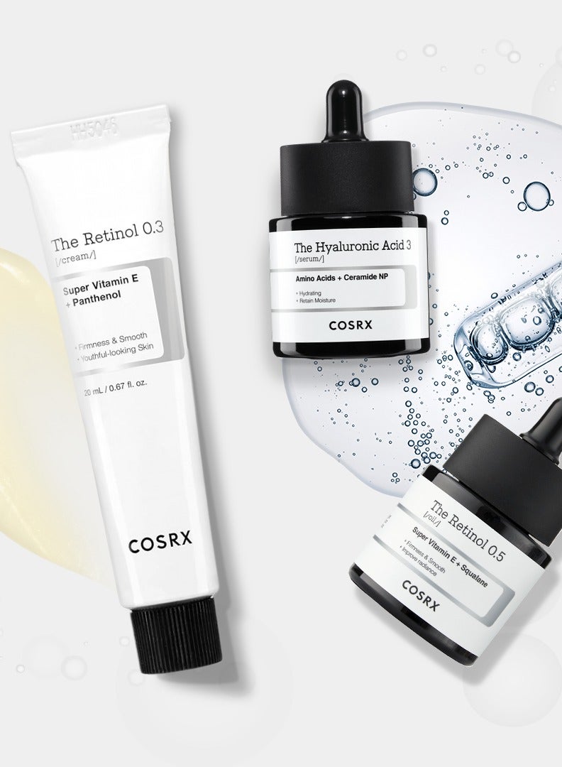 The Retinol 0.5 Oi + COSRX The Hyaluronic Acid 3 Serum 20ml + Cosrx The Retinol 0.1 cream, 0.67 Fl.oz 60ml - Image 1