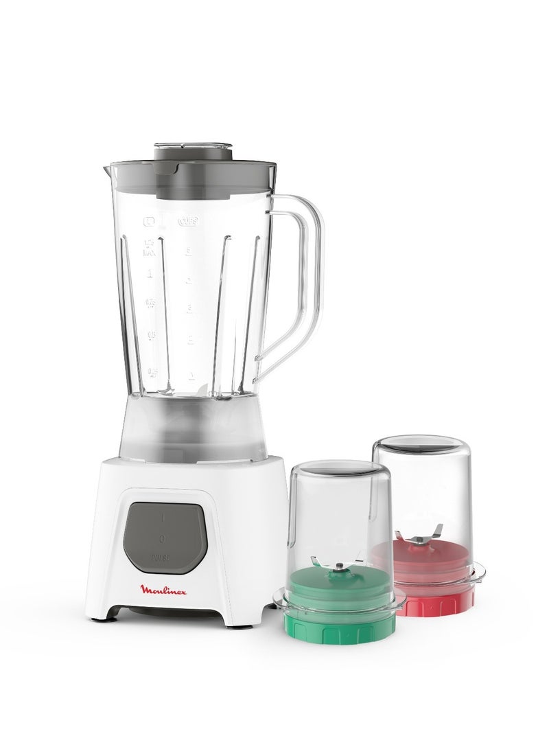 مولينكس Blender with Grinder, 450 Watts, 1.5 Liters, LM2B3126 White - Image 1