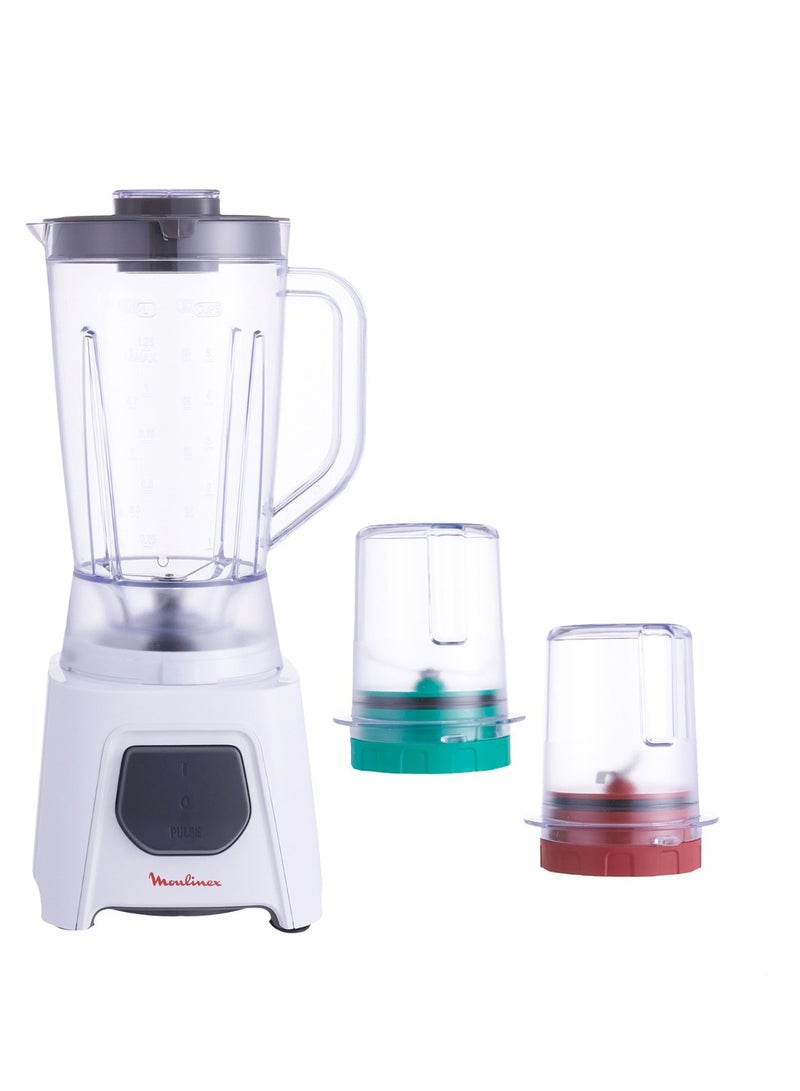 مولينكس Blender with Grinder, 450 Watts, 1.5 Liters, LM2B3126 White - Image 5