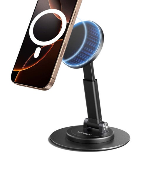 Phone Stand - Fit For MagSafe, 360° Rotatable Mobile Stand Height Adjustable Phone Holder MagSafe Phone Stand For Desk Magnetic iPhone Stand Directly Compatible With iPhone 16/15/14/13/12 Series Black