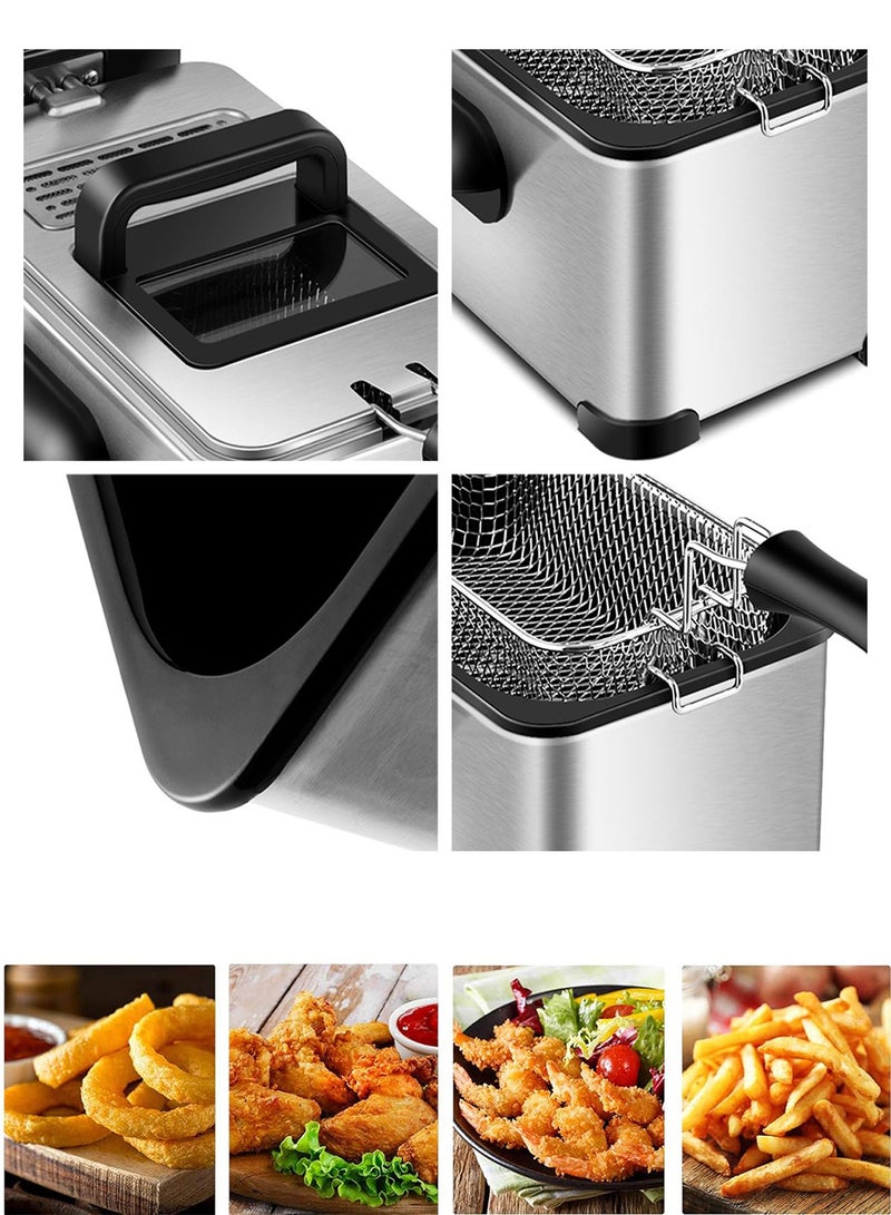 AFRA - Deep Fryer 3L Stainless Steel Housing|Easy Clean Enamel Inner Pot|Temperature Control|Auto Shut-Off With Viewing Window | 2 Years Warranty 3 L 2000 W AF-2000DFSS Black - Image 1