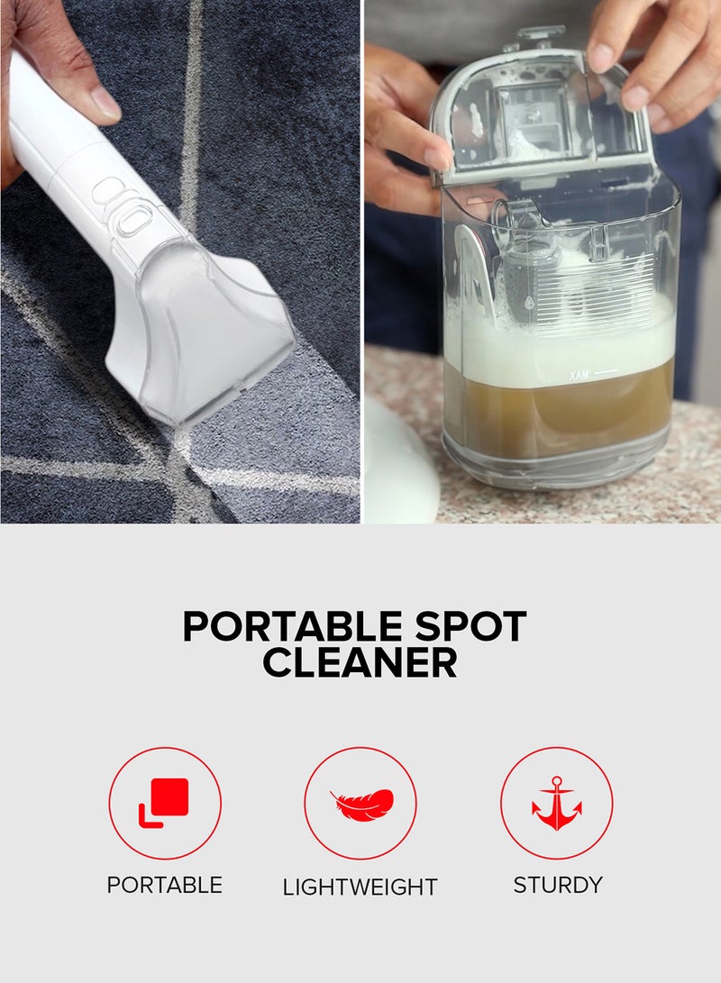 GEEPAS - Portable Spot Cleaner-Dual Tank Design, 1.1 L and 0.5L Clean and Dirty Water Tanks/ 2 Cleaning Head Attachments, Lightweight and Compact Design, Perfect for Clean Carpets, Rugs, Upholstery etc 1.1 L 400 W GSC19051 White - Image 1